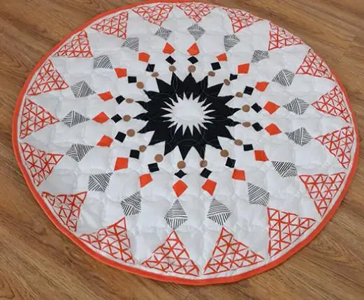 Drop Shipping Europe USA Style Play Mat Round Geometric Pad Infant Crawling Blanket Kids Room Carpet Rugs Baby Mat - Цвет: 1
