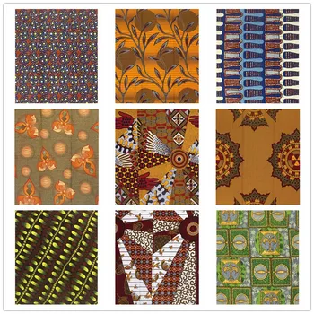 

ESEWING High Quality Ankara African Wax Print Fabric 100% Cotton 6 Yards Sewing Material For Dress Ghana Nigeria Wax Fabric 104
