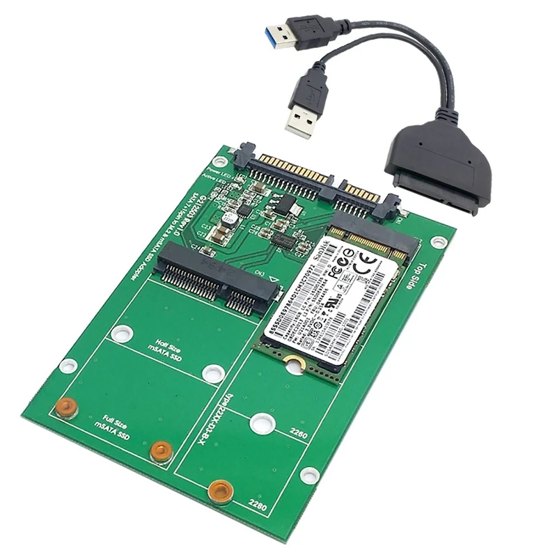 AAAJ-Usb 3,0 на Sata 22Pin 2,5 дюймов жесткий диск 2 в 1 комбо мини pci-e 2 полосы M.2 Ngff& Msata Ssd адаптер конвертер