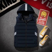 Пуховый хлопковый жилет мужской осенний и зимний Корейский Стиль Тренд приталенный мягкий теплый повседневный жилет пальто мужская одежда