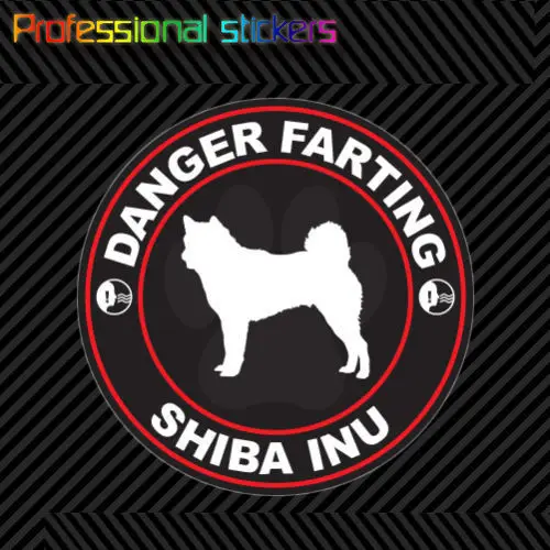 

Danger Farting Shiba Inu Sticker Decal Self Adhesive Vinyl Dog Canine Pet for Car, Laptops, Motorcycles, Office Supplies