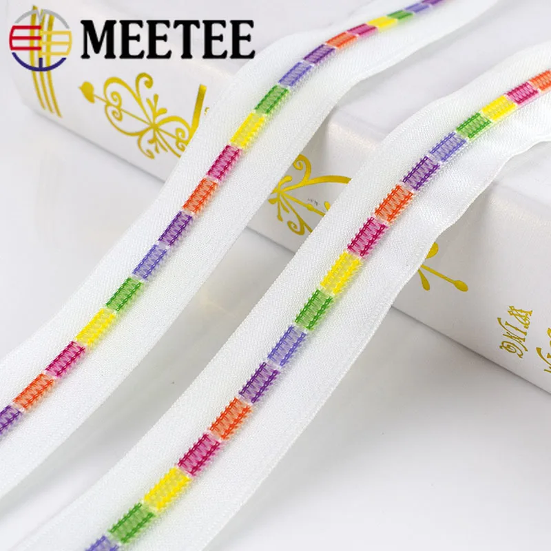 Meetee 10/20 метров 5# разъемная застежка-молния белый Цветной зубов катушки нейлоновые застежки-молнии для шитья одежды сумок Декор застежкой-молнией DIY Repair аксессуары ZA026