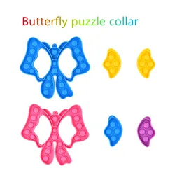 Pop It Fidget reliever Antistress, jouet Puzzle couleur papillon décompression, jeu d'échecs amusant pour enfants, nouvelle collection 