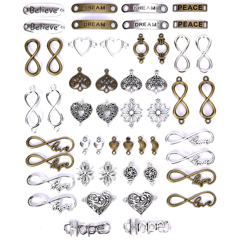 50 шт. Горячая новинка античный сплав соединитель Бесконечность Подвески DIY