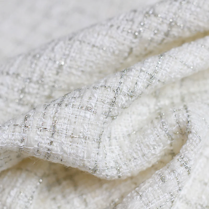 Перламутровый шелк Франция твид Fil-Lumiere ткани осенний жакет платье костюмы материалы для одежды швейная ткань метр