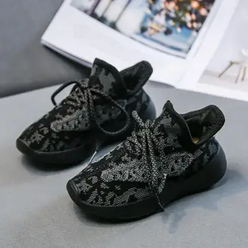 

2020 New Brand Design Children Mesh Running Sneaker For Girl Boy Breathable Anti-Slip Striped lightweight Sneakers For Kids