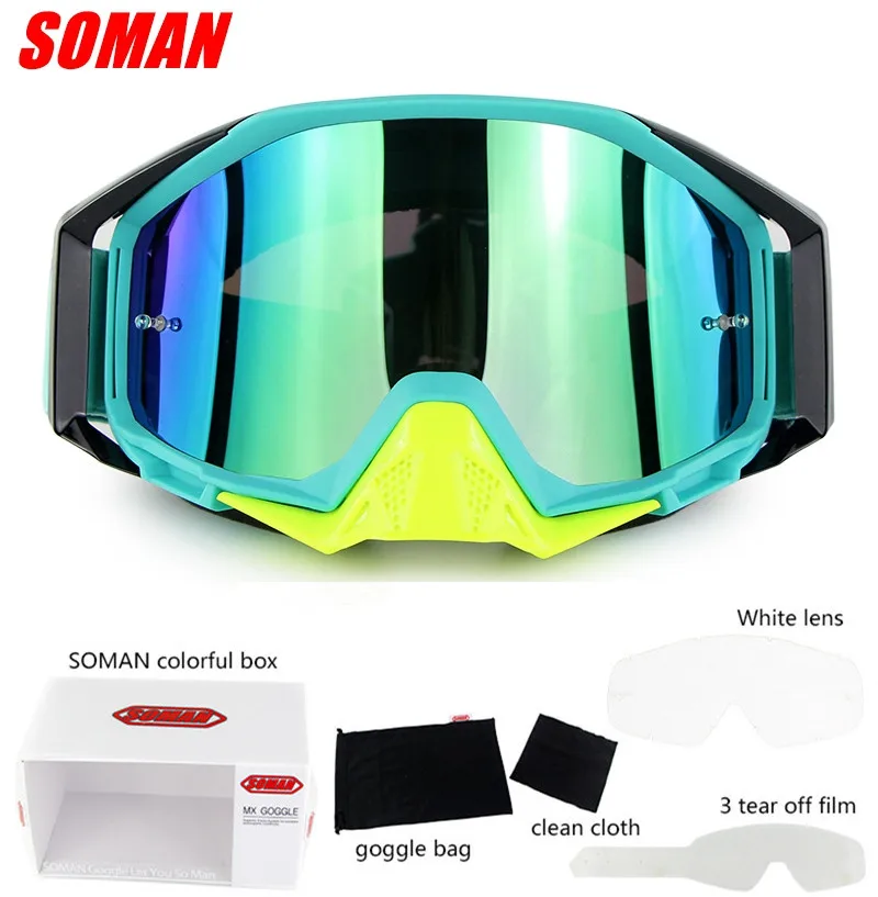 Blue Yellow SM13 мото солнцезащитные очки мотоциклетные уличные очки Gafas очки для мотокросса шлем очки Dirtbike Occhiali для бездорожья Лыжная одежда - Цвет: Blue Yellow