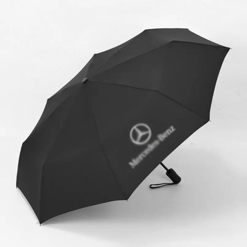 1 шт. Зонт Автомобильный логотип складной большой качественный Brolly подарок зимний карман для Mercedes Benz - Название цвета: Black