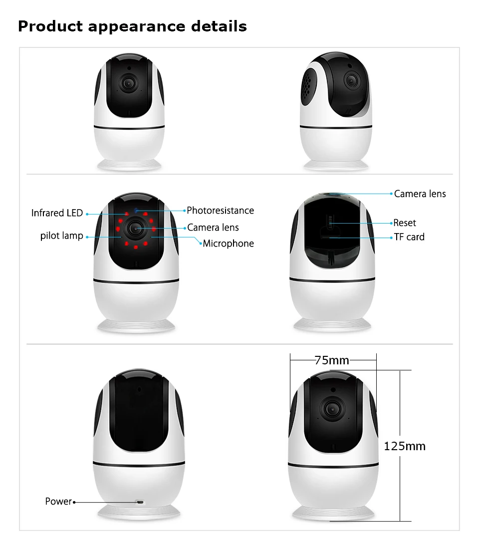 Zoohi 1080P Беспроводная IP камера wifi камера безопасности CCTV домашняя камера безопасности 2MP Детский Монитор ночное видение камера наблюдения