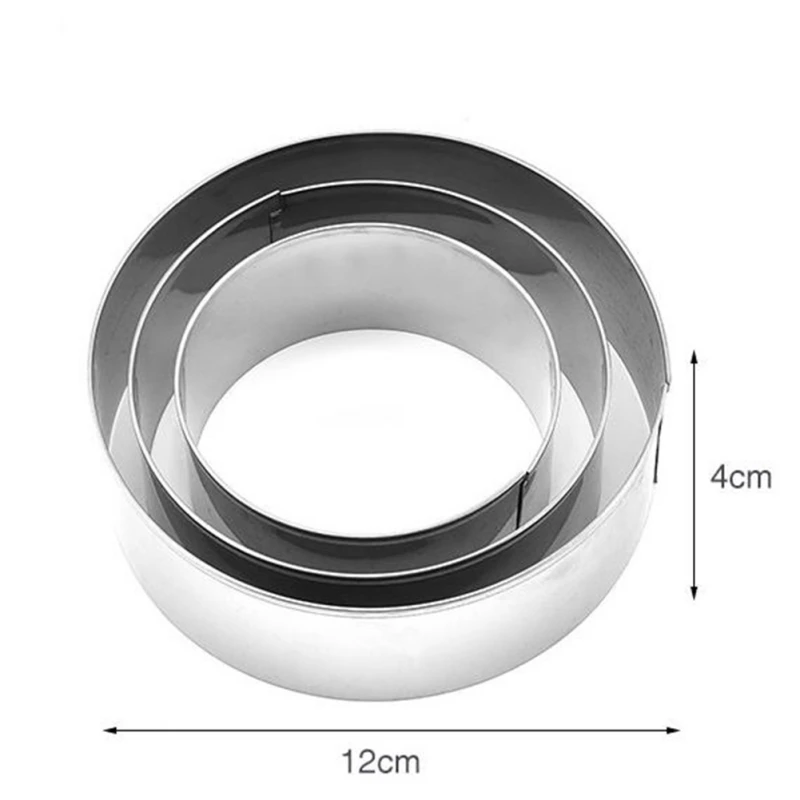 Выдвижной круглый мусс из нержавеющей стали кольцо для выпечки торта набор инструментов размер, форма Регулируемая посуда для выпечки серебро - Цвет: S