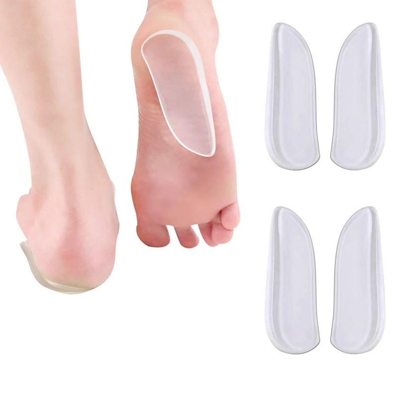 

2 Pairs Medial & Lateral Heel Wedge Silicone Insoles - Corrective Adhesive Shoe Inserts for Foot Alignment, Knock Knee Pain, Bow