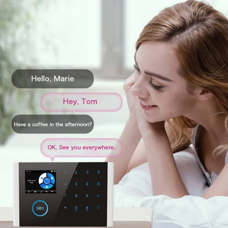 Wifi + GSM + GPRS Многоязычная Беспроводная интеллектуальная Индукционная Голосовая домашняя охранная сигнализация