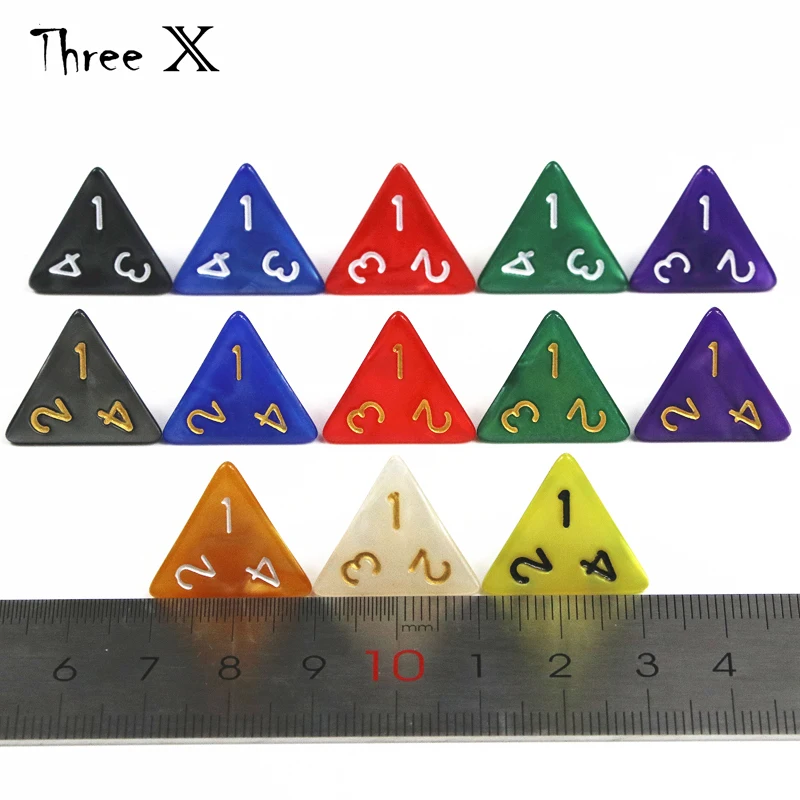 Game Dice Dice Set 10PCS TRPG D4 Dice for DNDGame 4 Sided 6 Colors Desktop Polyhedral