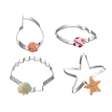 4 шт. Инструменты для выпечки милый мультфильм Дельфин формочки для выпечки раковины формочки для печенья для кондитерских конфет