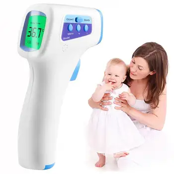 

Portable Handheld Digital LCD Display 3 Color Backlight Non-contact Forehead Thermometer Adult/Kids Safety Infrared Thermometers
