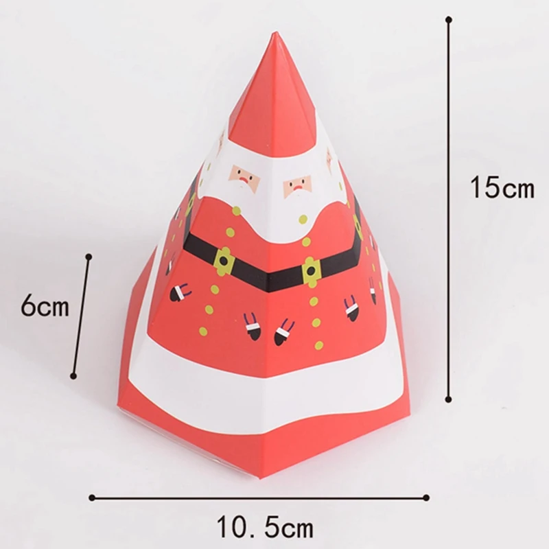 5pcs/set Christmas Gift Box Apple Gift Box Christmas Decoration For Home Santa Claus Pattern Leather Rope Candy Paper Bag