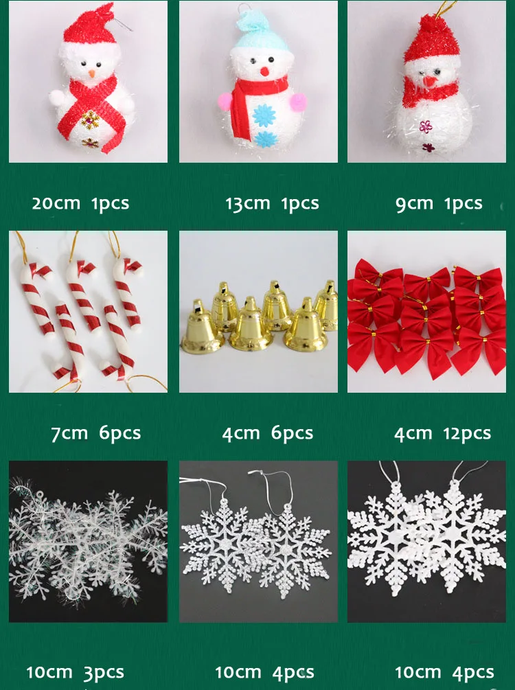 DIY Christmas Bells Xmas Tree Ball Hanging Ornament Christmas Crafts Christmas Snowball Pine Cone Candy Cane Set