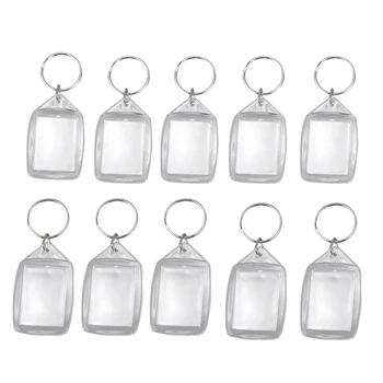 

Clear Acrylic Plastic Blank Keyrings Insert Passport Photo Keychain Keyfob