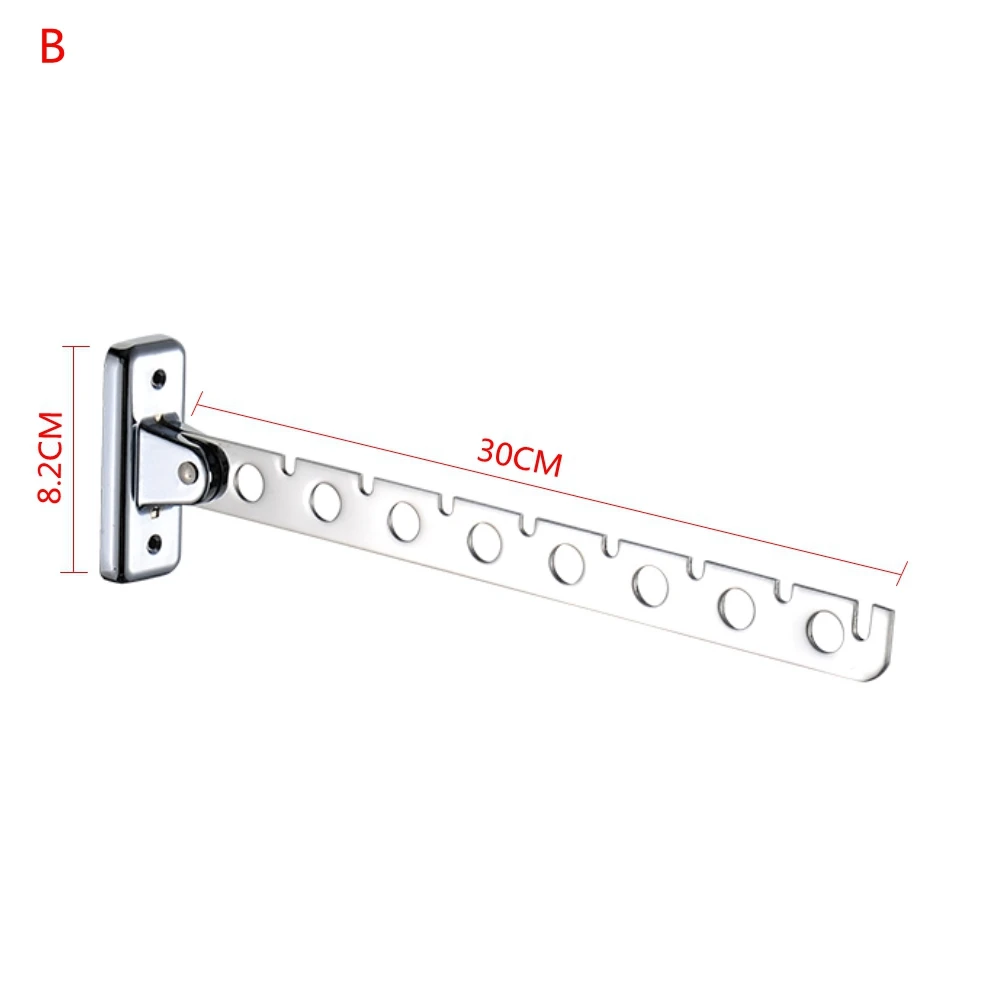 Folding Stainless Steel Wall Mounted Hanger Hook Wardrobe Cloakroom Fold Hanger 3