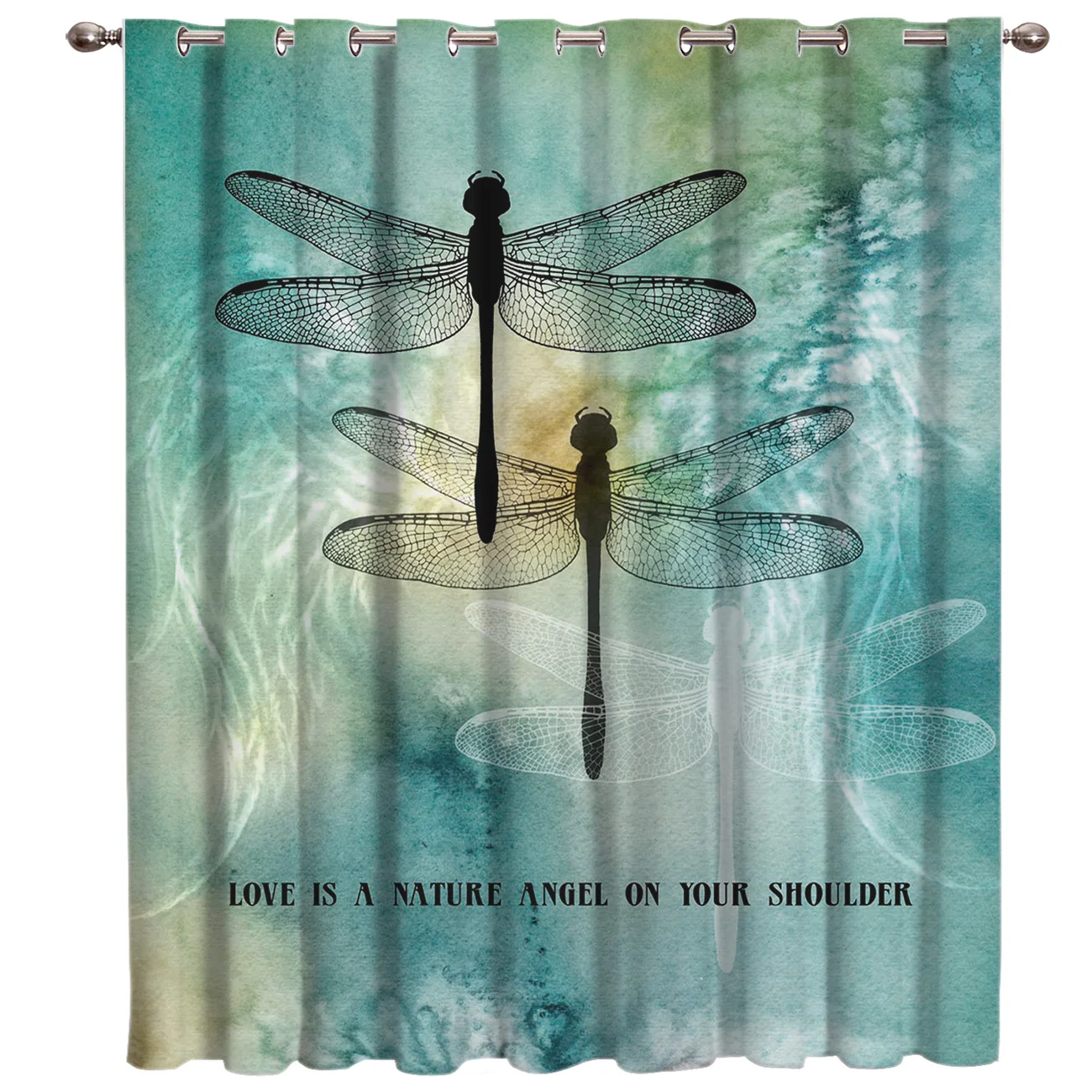 

Dragonfly Wings Ink Love Is A Natural Angel On Your Shoulder Room Curtains Large Window Bathroom Decor Kitchen Bedroom