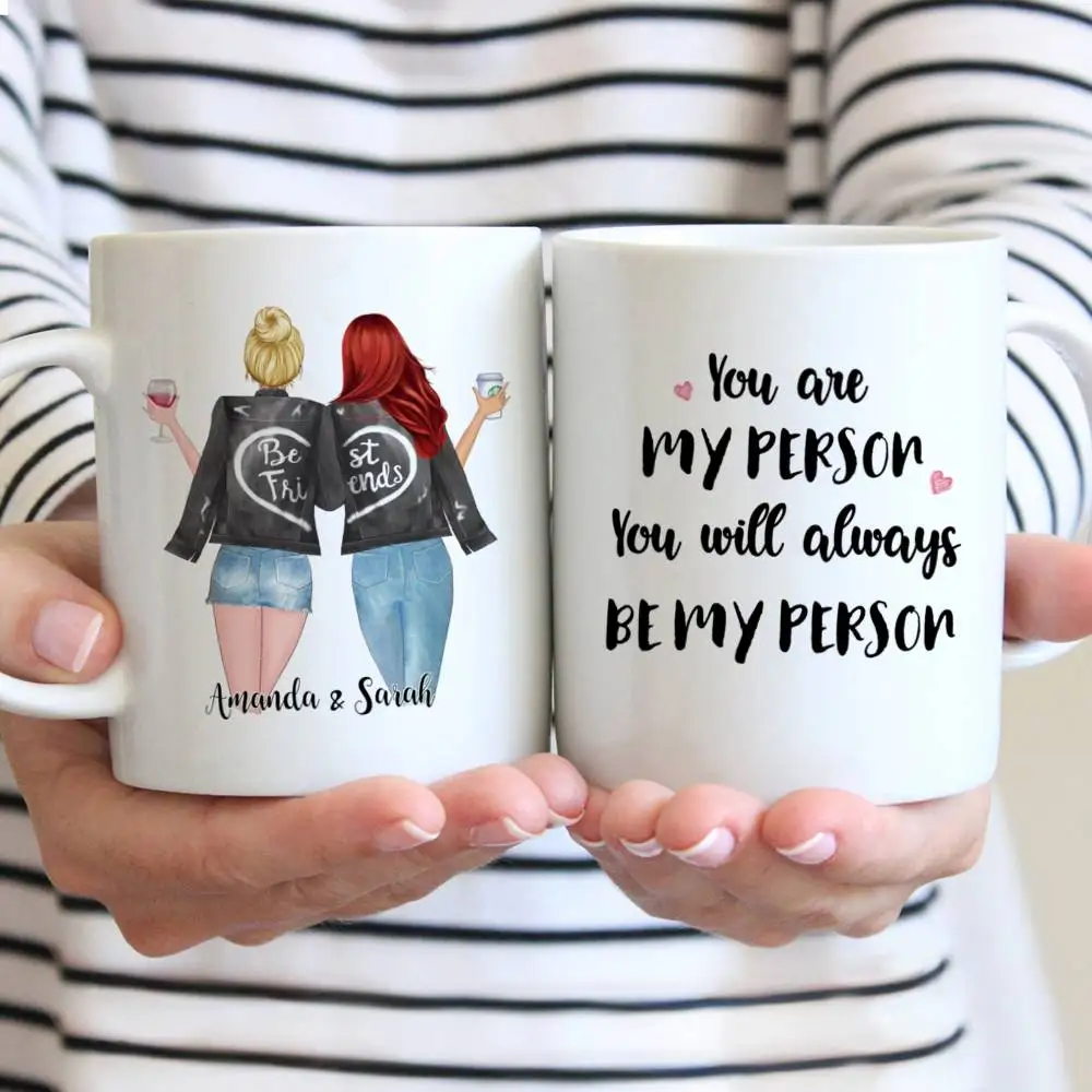 11oz/15oz &quotЛучшие друзья&quot персонализированные кружки 2 имена девушек белый Кофе кружка подарок для девочек