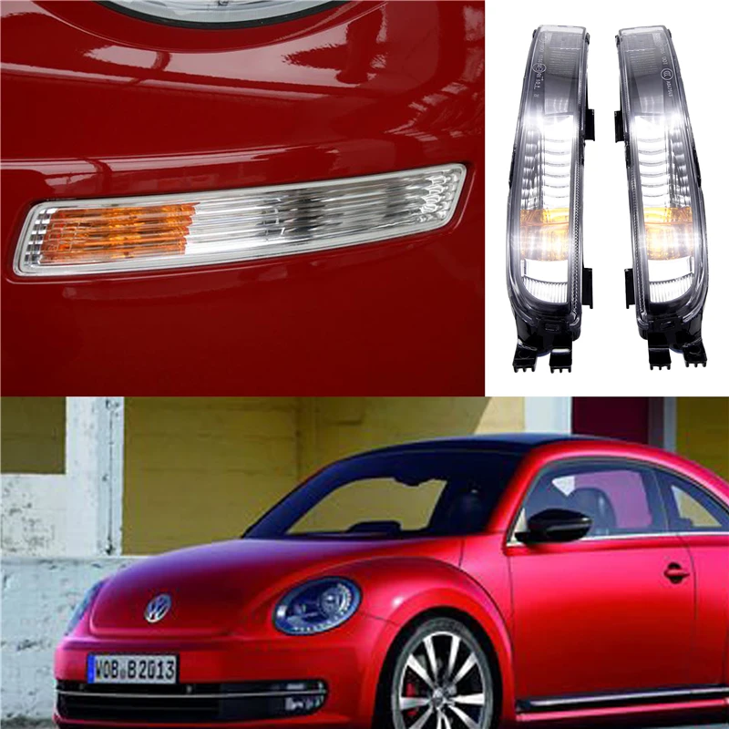 

Car flashing 1Pair LED For Volkswagen Beetle 2006 2007 2008 2009 2010 DRL daytime running light Fog lamp With Turn Signal yellow