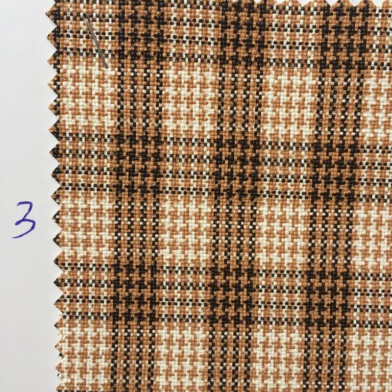 

Houndstooth Chequer British Style Printed Synthetic PVC Leather Material