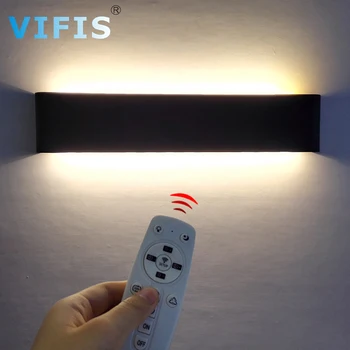 

Tricolor Dimming Rectangle Led Wall Lamp Bedside Sconces 6W 12W18W Light lampAC85-265V Indoor mirror Aisle With Remotal Control