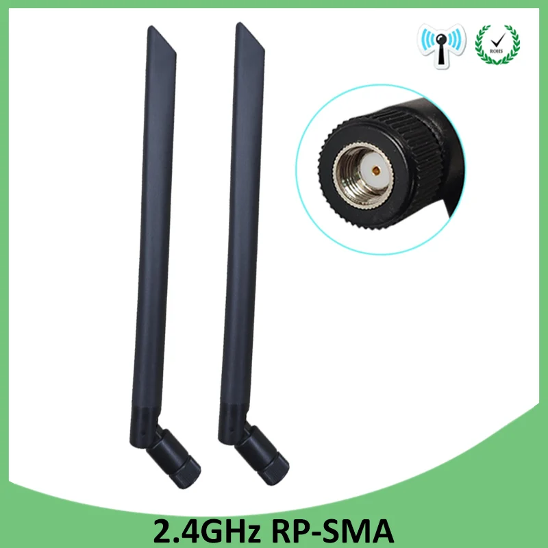 2pcs 2 4GHz wifi antenn 5dBi Aerial RP SMA Connector antena 2 4G antenne wi fi 1