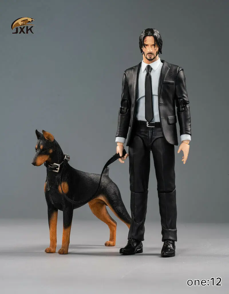 Модель животного JXK 1/12 Jxk022 Dobermann черная/Коричневая кожа цвет игрушки для домашних животных фигурка аксессуар F 6 ''фигурка