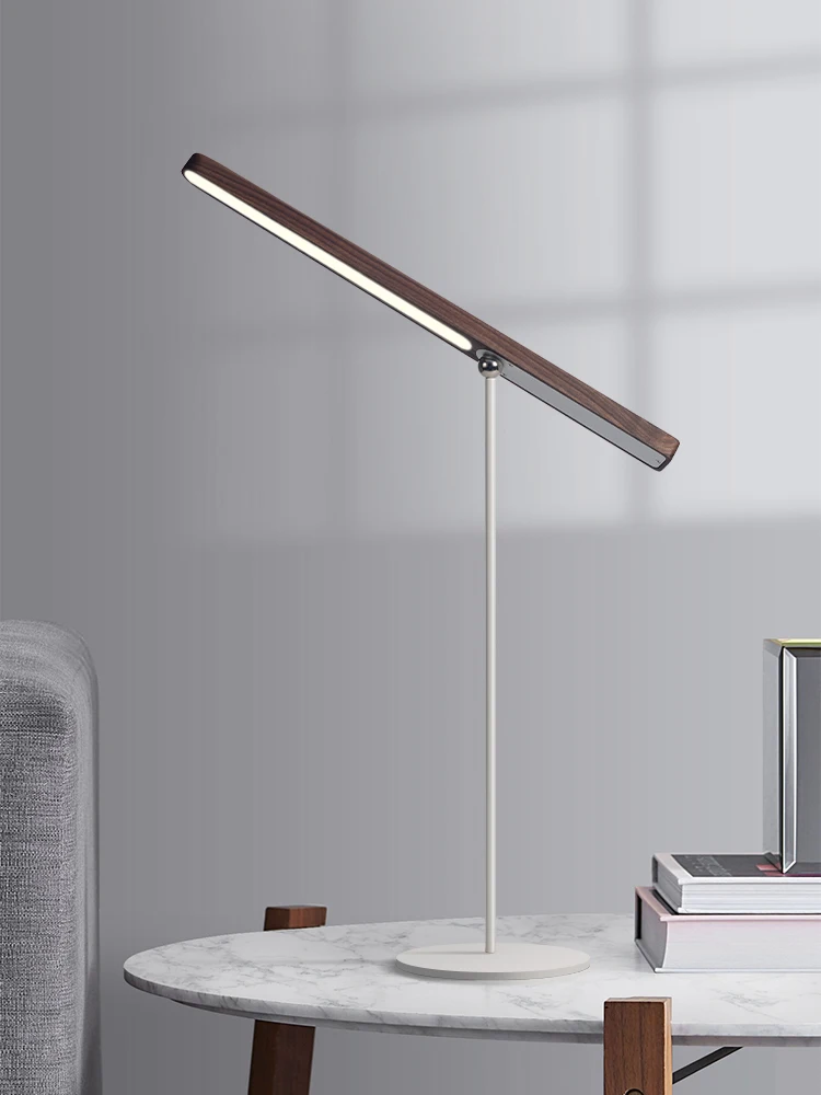 Noble Wood Table Lamp 360° Rotating USB Cable Charging Portable with Magnet Reading Lamps for Bedroom Living Room LED Desk Light 3