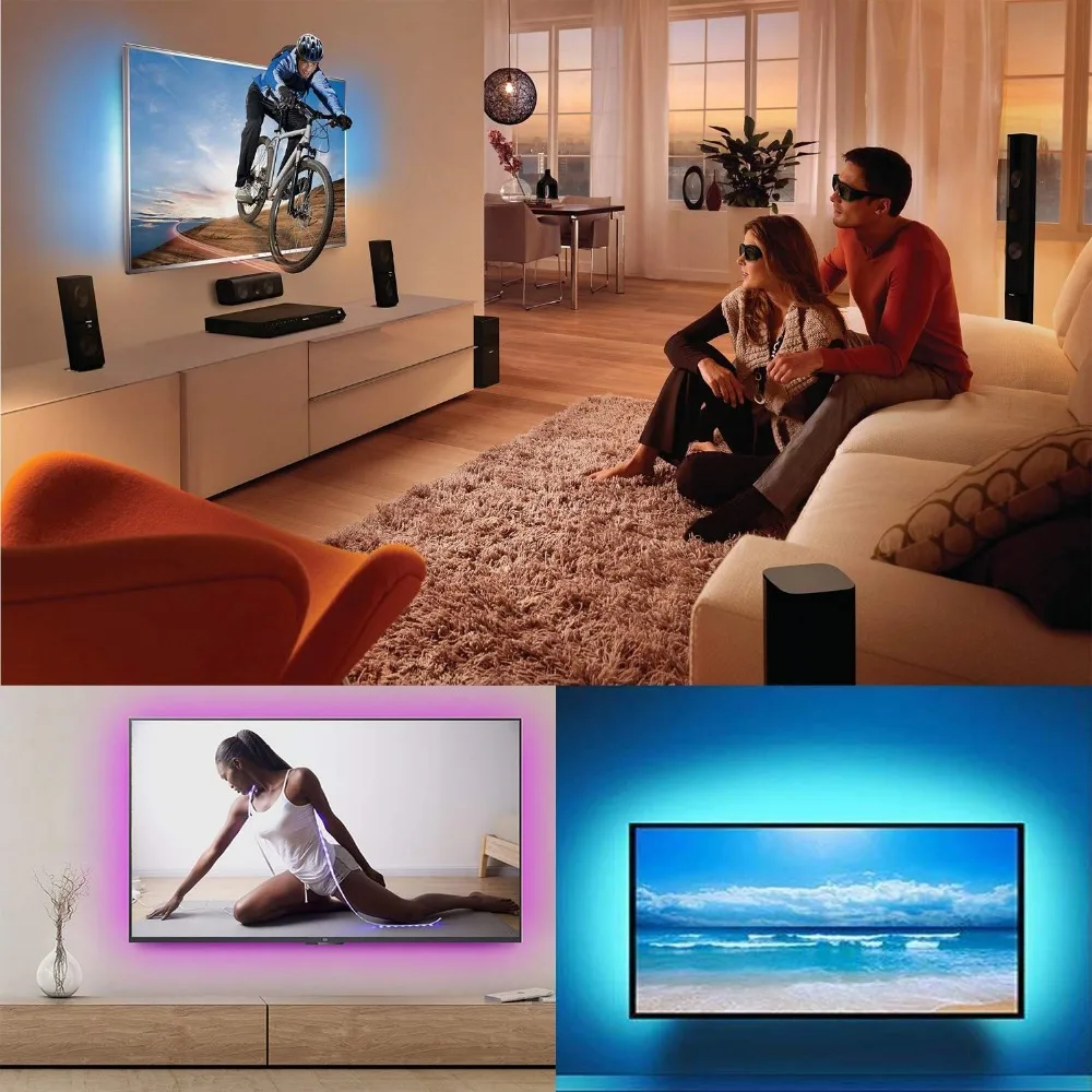 Светодиодные полосы света, LAMINA 9.84ft/3M 5050 RGB светодиодный свет полосы для 40 до 70in ТВ лампы светильник для ТВ подсветки, USB JK115