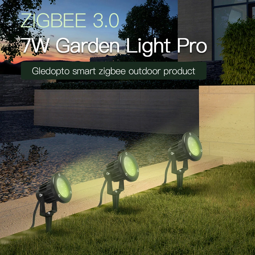 GLEDOPTO LED Garden Light Outdoor Zigbee3.0 RGBCCT Lawn Lamp Garden Decoration Landscape Lighting Alexa Voice/APP/Remote Control h69a73 l5b83h pe59cv alexa voice remote lite for amazon fire tv stick lite and amazon fire tv stick 4k and basic edition