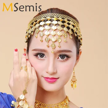 

Women Belly Dance Headwear Headband Sequins Coins Tassels Headpiece Gypsy Decor Hair Jewelry Accessories Sequin Tassels Headwear
