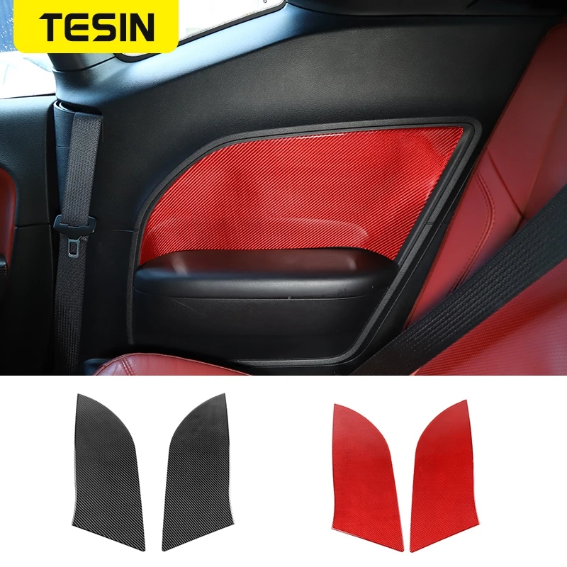 

TESIN Car Carbon Fiber Interior Sticker for Dodge Challenger 2015+ Interior Door Switch Armrest Seat Decoration Stickers Accesso