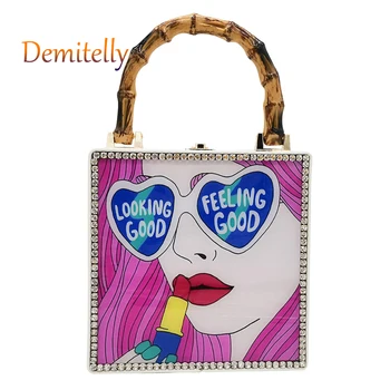 

Multi-Pattern Character Flower Box Design Women Party Purses and Handbags Shoulder Bag Female Tote Bag Crossbody Bag Pu Wallet