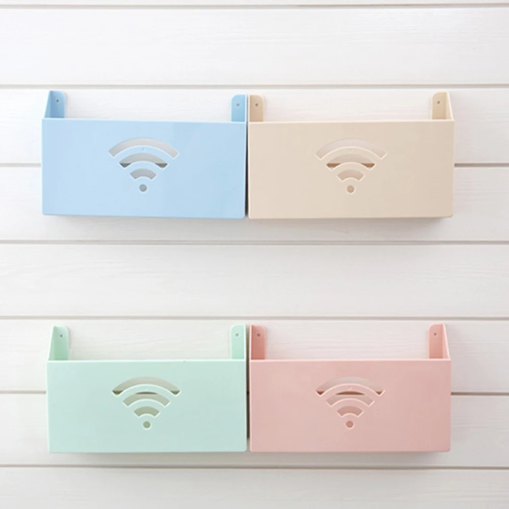 Настенный подвесной пластиковый органайзер Wi-Fi маршрутизатор стойка домашний кронштейн вилка доска полка держатель кабеля самоклеящаяся коробка для хранения