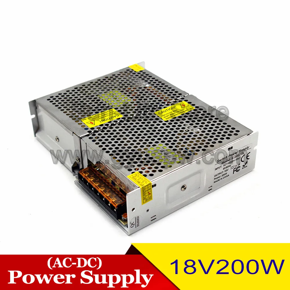 Регулируемый импульсный источник питания 18V 11A 200W преобразователь Трансформатор 110V 220V AC в DC18V SMPS для ЧПУ DC принтер шаговый двигатель