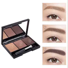 3 цвета, пудра для бровей, палитра для макияжа, двойной цвет, натуральный коричневый, усилители, 3D бровей, тени для век, набор для красоты с кистью TSLM2