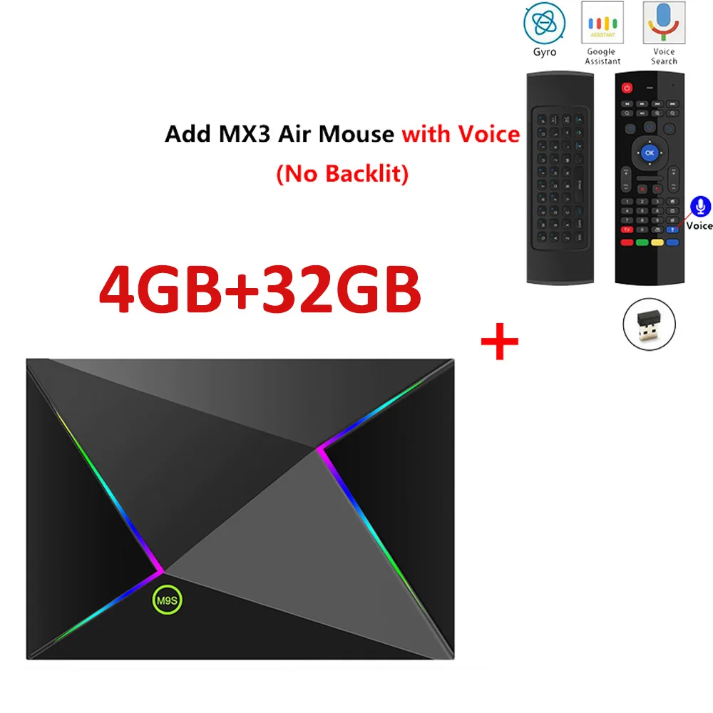 4GB 32GB add mx3 mic M9S Z8 Smart Tv Box Android9.0 2,4G wifi LAN 10/100M 6K HD телеприставка 4 ГБ 32 ГБ/64 ГБ 3D 2,4G беспроводная мышь Youtube медиаплеер - Цвет: 4GB 32GB add mx3 mic