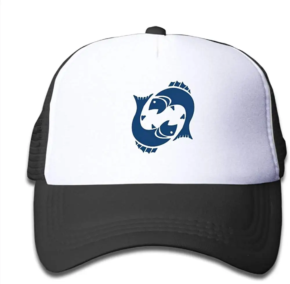 Детская рыба Знак зодиака Galasxy бейсболка для дальнобойщика Регулируемая сетка шляпа Девочка Мальчик