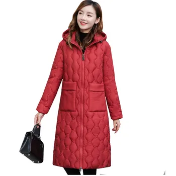 

Fashion Parka Women down jacket 2020 New Cotton Padded Warm Outerwear Slim Long Coats Casual Parkas With Hooded Winter Jackets