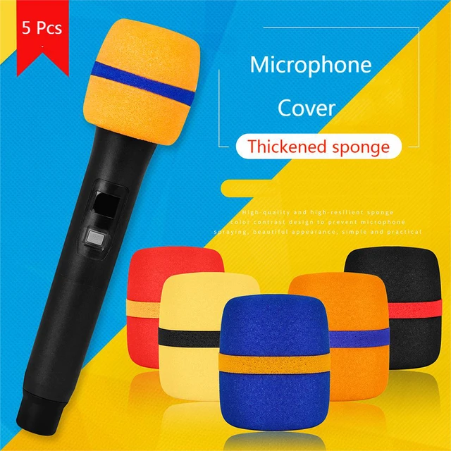 Copertura del microfono 5 colori addensare accessori per strumenti musicali  copertura in spugna per parabrezza in schiuma per microfono Audio portatile  KTV Karaoke - AliExpress