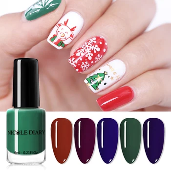 

NICOLE DIARY 1 Bottle Water Based Nail Polish Red Purple Caramel Sparkly Shinning Nail Polish Peel-off Nail Art Varnish