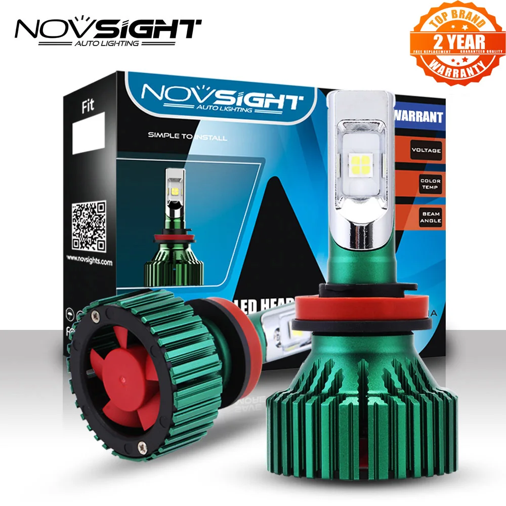 NOVSIGHT H11 автомобильные светодиодный ные Фары H8 H9 60 Вт 16000LM противотуманные
