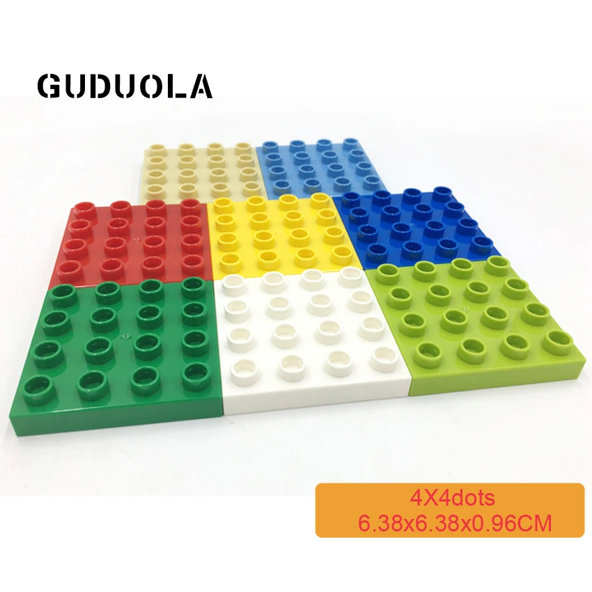 

4x4dots 6.38x6.38x0.96CM Big Bricks Base Plate in Blocks Large Building Block Duplo Classic Double-sided Base Plate for Kids