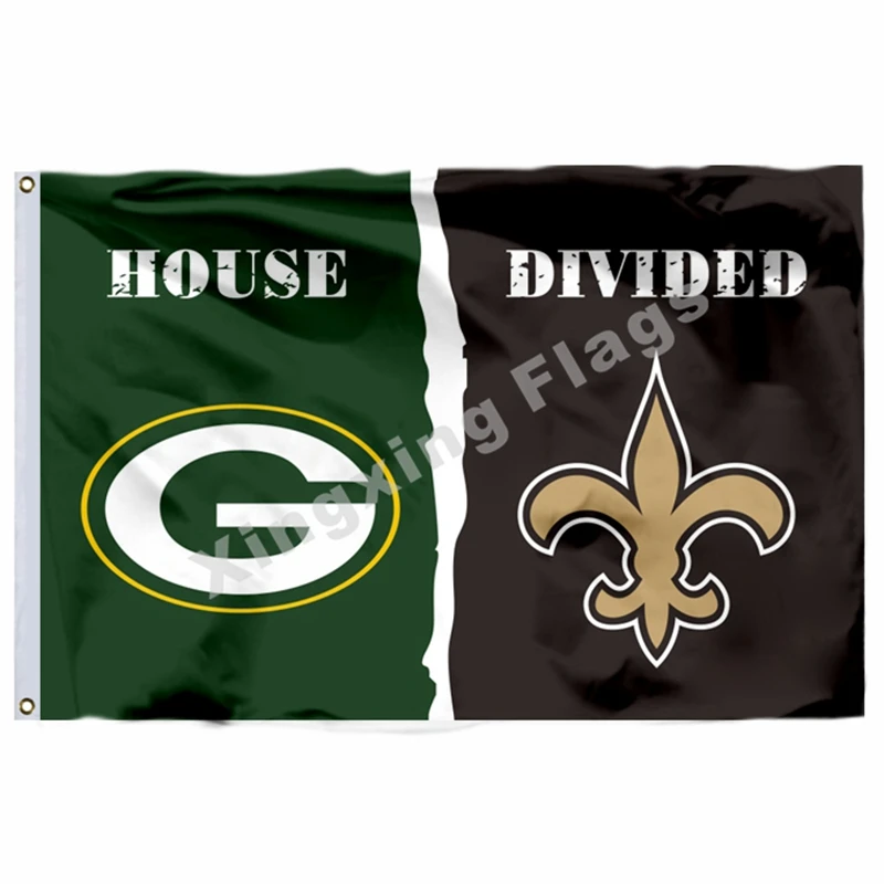 Z8 Green Bay Packers New York Giants House Divided Flag 3ft X 5ft Polyester 1 Banner Size No.4 90X150cm Custom Flag - Цвет: Z8