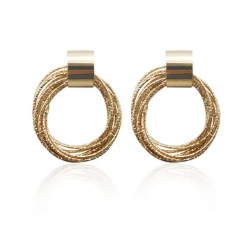 

Stacked Gold Earring kolczyki Wedding Jewelry for Women Christmas Trinket Badges Pendant Earings Suspension Piercing oorbellen