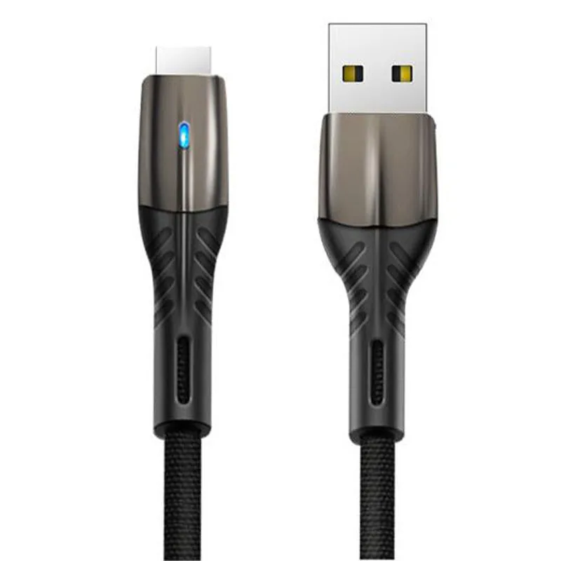 1 м QC 3,0 USB кабель для быстрой зарядки 3 А кабель type C Micro Android USB кабель для быстрой зарядки светильник для iPhone Xiaomi huawei Phone - Цвет: Черный
