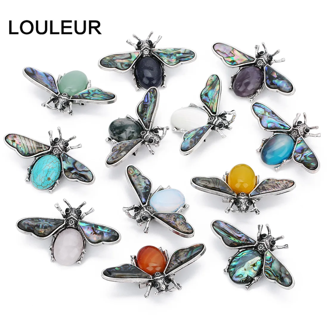 Женский кулон в виде ракушки LOULEUR с натуральным жемчугом пчелы Ювелирное